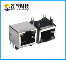 RJ45網(wǎng)絡(luò)接口 RJ45連接器插座母座90度插板式長16MM帶LED燈